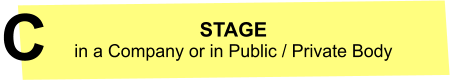 STAGE in a Company or in Public / Private Body C